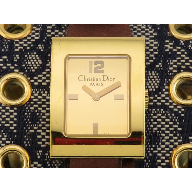 Dior ディオール マリス D78-159 ゴールドメッキ/本革 ゴールド文字盤