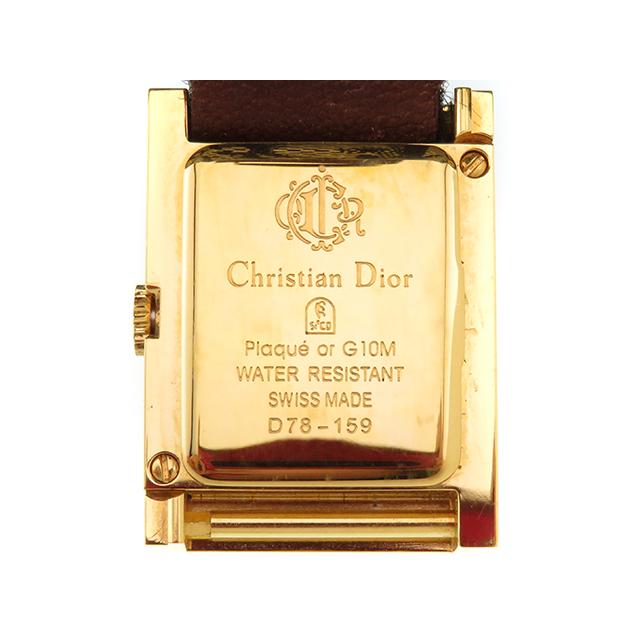 Dior ディオール マリス D78-159 ゴールドメッキ/本革 ゴールド文字盤