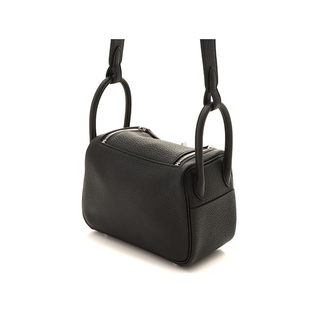 エルメス ノベルティ 本革 リンディ型 バッグ ブラック HERMES（エルメス） バッグ リンディ ミニ ブラック/SV バッグ