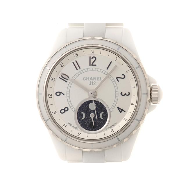 CHANEL シャネル ウォッチ J12 ファーズ ドゥ リュヌ 時計 H3404 腕時計_x000D_
 セラミック/ステンレス ホワイト/シルバー 自動巻き ホワイト/シルバー文字盤 ボーイズ【中古】460 CHANEL（シャネル） ウォッチ J12 ファーズ ドゥ リュヌ 時計 H3404