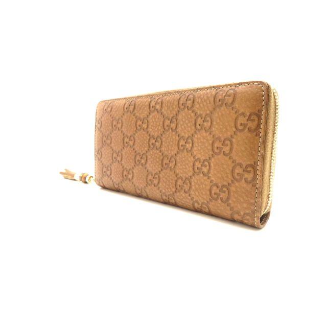 GUCCI（グッチ） バッグ バンブー グッチシマ ラウンド長財布 ブラウン 