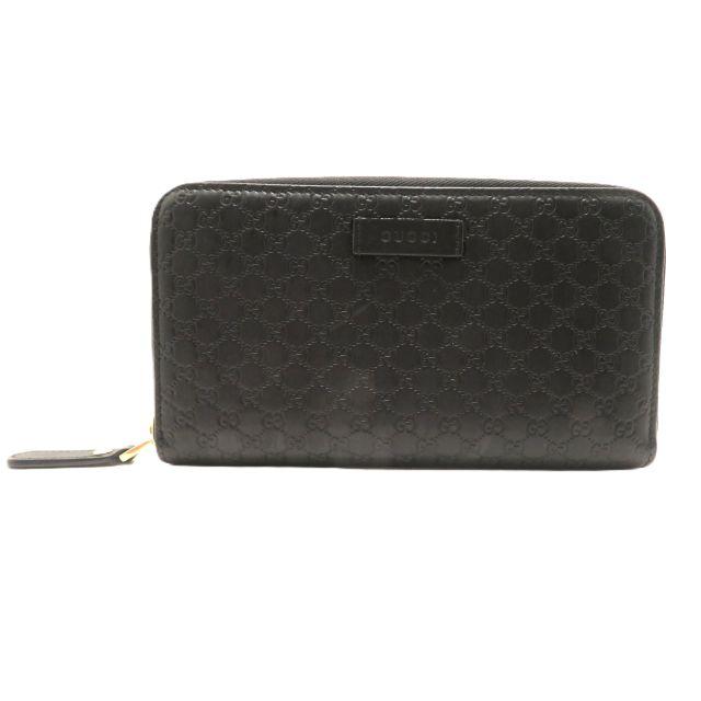 GUCCI（グッチ） バッグ マイクログッチシマ ラウンド長財布 ブラック