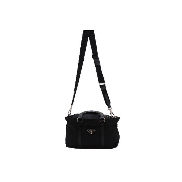 PRADA 2way ショルダーバッグ ナイロン ブラック PRADA（プラダ） 2WAYミニバッグ ブラック ナイロン/レザー ショルダー