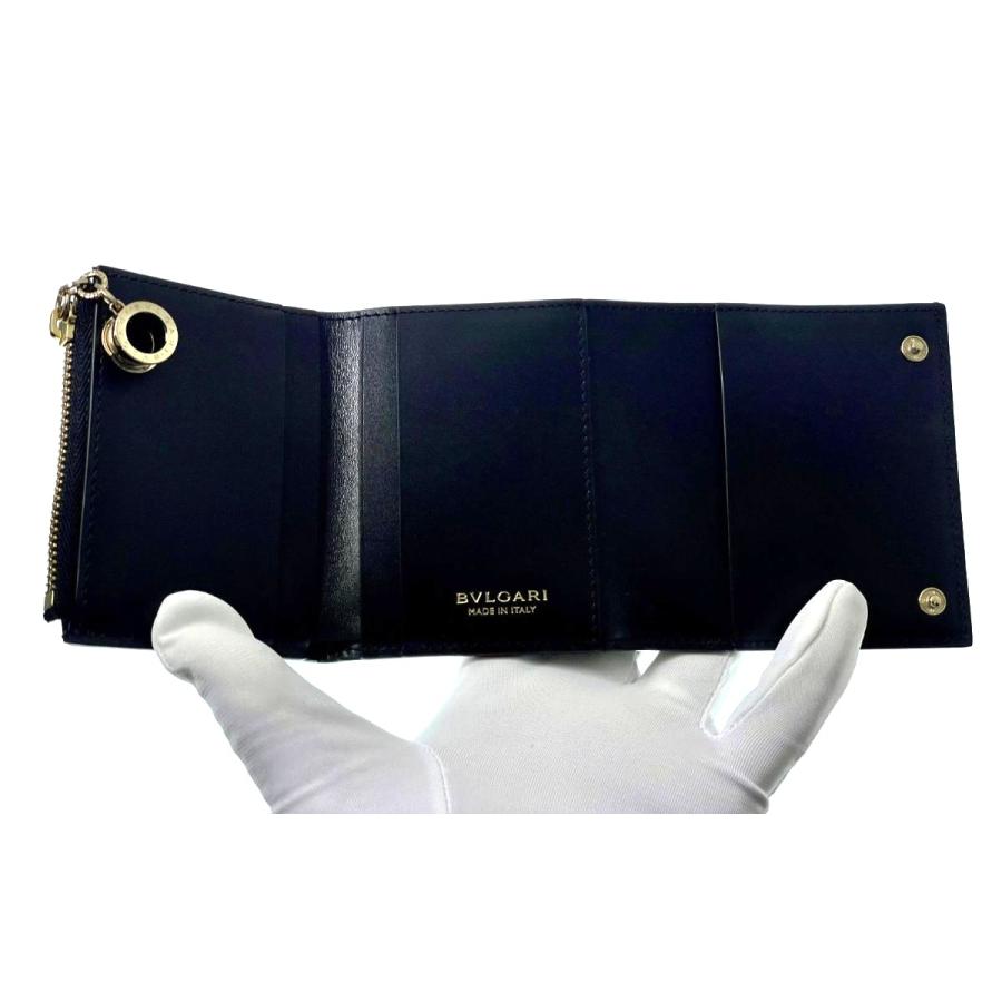 BVLGARI（ブルガリ） バッグ B-zero1 三つ折財布 ブラック レザー