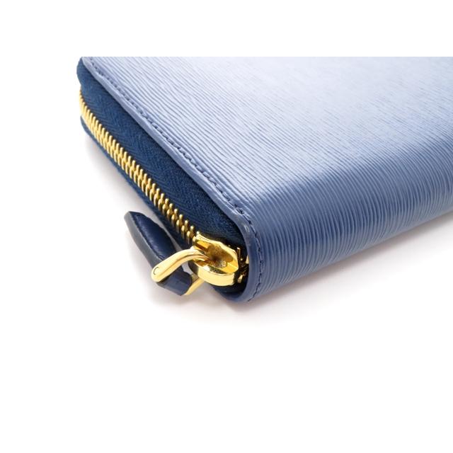 PRADA（プラダ） ラウンドファスナー長財布 ブルー サフィアーノ 長 