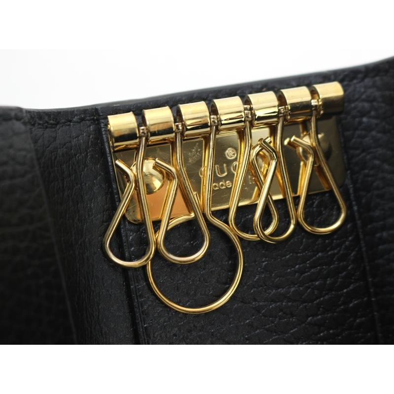 【極美品】GUCCI グッチ　GG柄　レザー　 6連 キーケース キーリング 黒 GUCCI（グッチ） バッグ ダブルG 6連キーケース 小物 レザー/PVC