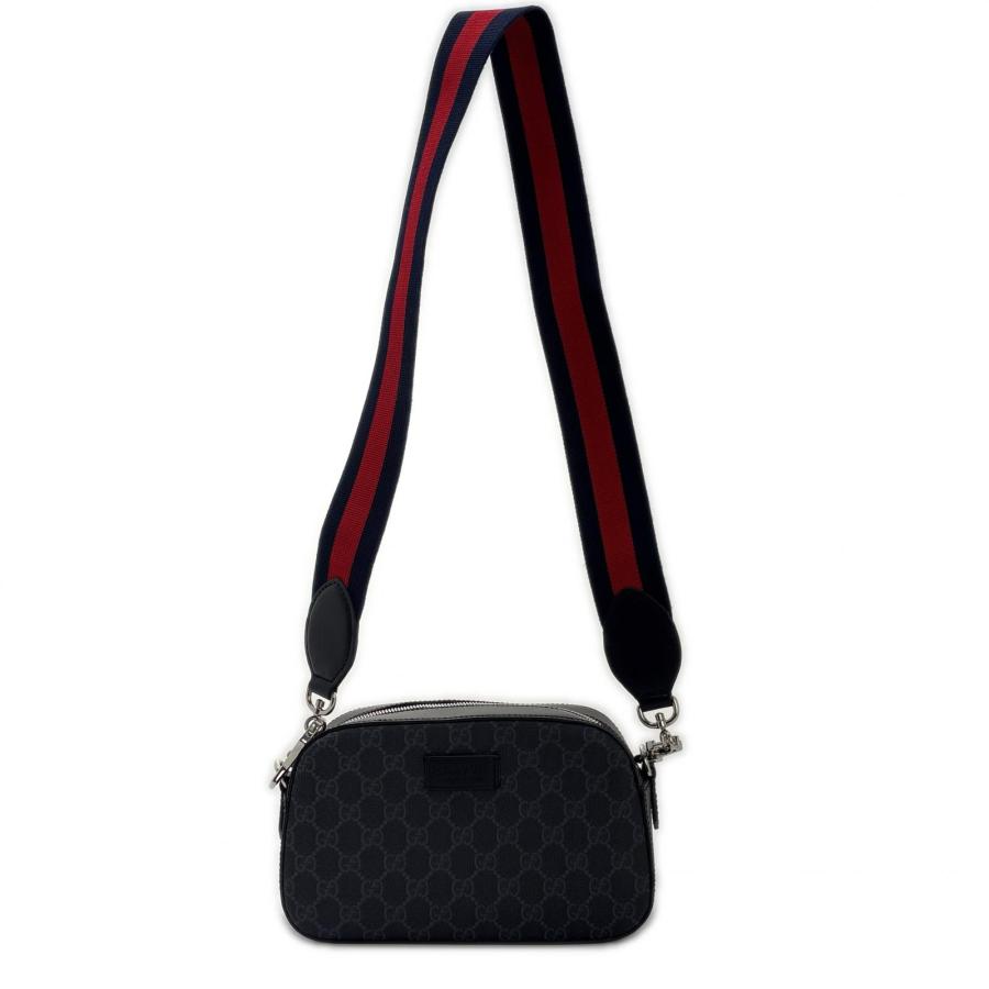 GUCCI グッチ バッグ GGスプリーム 2wayバッグ ブラック/ネイビー PVC/レザー ﾊﾞｯｸﾞ 574886 ショルダーバッグ_x000D_
 PVC ブラック メンズ【中古】 GUCCI（グッチ） GGスプリーム 2wayバッグ ブラック/ネイビー PVC