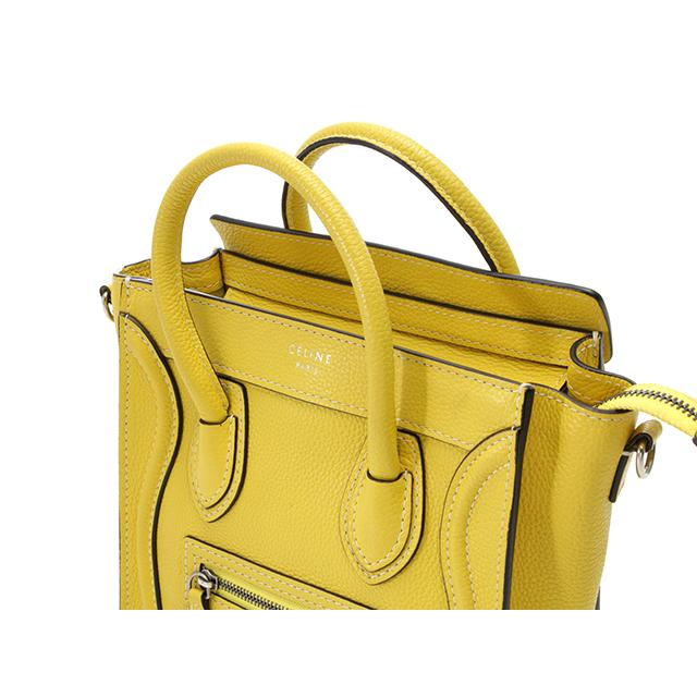 CELINE（セリーヌ） バッグ ラゲージ ナノショッパー イエロー レザー 