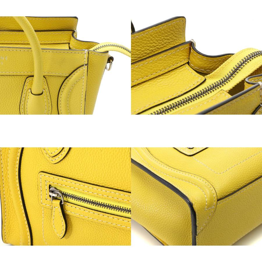 CELINE（セリーヌ） バッグ ラゲージ ナノショッパー イエロー レザー