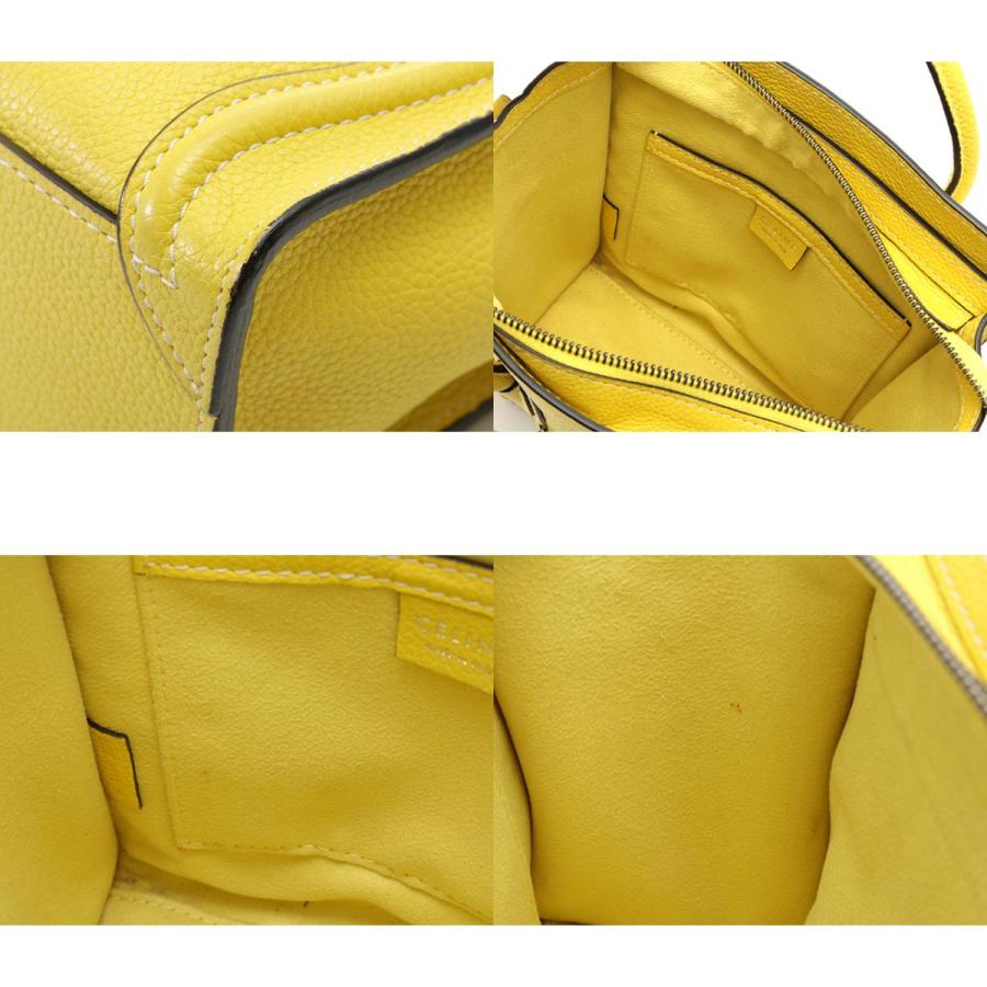 CELINE（セリーヌ） バッグ ラゲージ ナノショッパー イエロー レザー