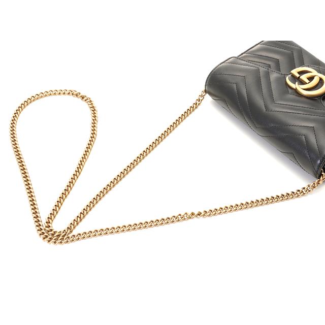 美品✨️GUCCI GGマーモント レザー チェーンショルダーウォレット