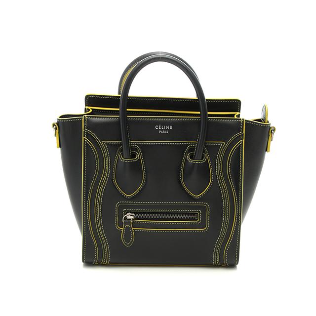 CELINE（セリーヌ） ラゲージ ナノショッパー ブラック/イエロー