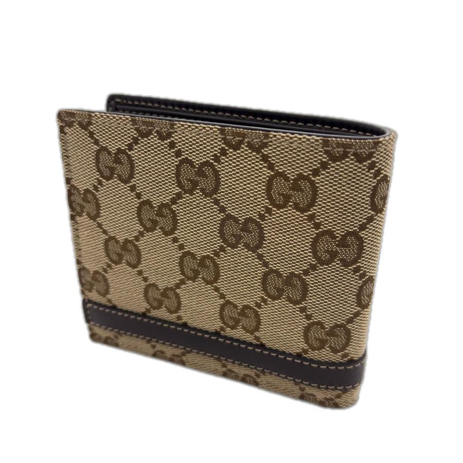 GUCCI（グッチ） GG 二つ折財布 ベージュ/ダークブラウン 233102 GG