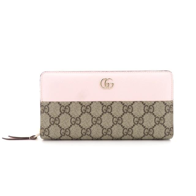 GUCCI（グッチ） ダブルG ジップアラウンドウォレット ベージュ/ピンク