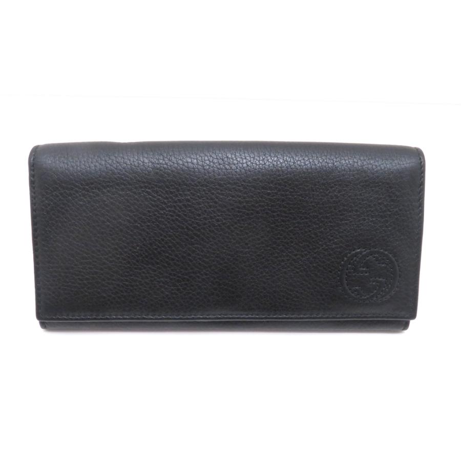 GUCCI グッチ インターロッキングG 【205】 322121 長財布_x000D_
 レザー ブラック メンズ【中古】 GUCCI（グッチ） インターロッキングG 【205】 322121 長財布 レザー