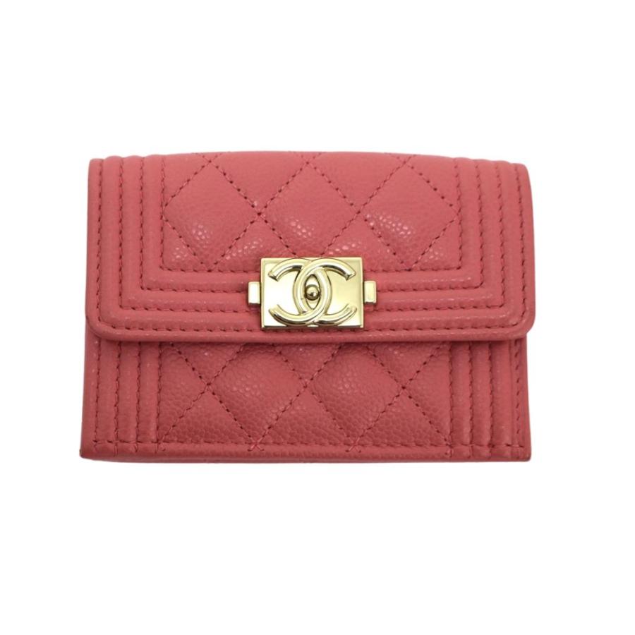 CHANEL（シャネル） ボーイシャネル コンパクトウォレット ピンク/GP 