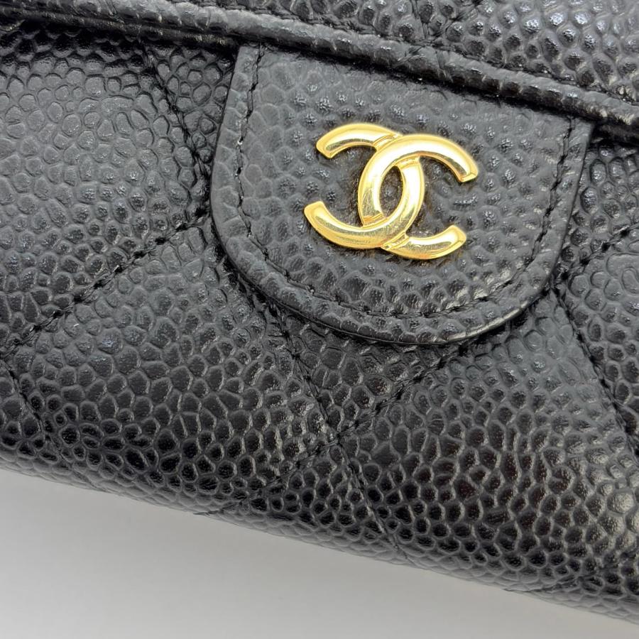 CHANEL（シャネル） マトラッセ ロングフラップウォレット ブラック/GP 