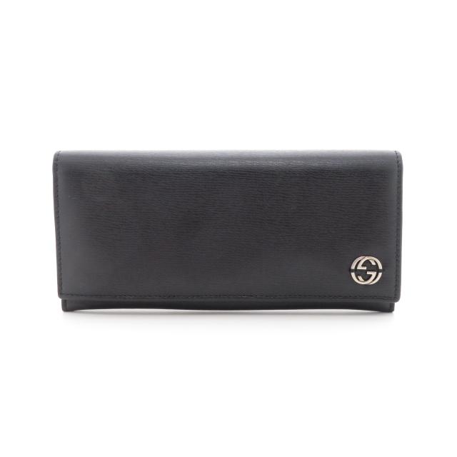 GUCCI グッチ エナメル 長財布 インターロッキング GUCCI（グッチ） インターロッキングG 二つ折ZIP長財布 ブラック