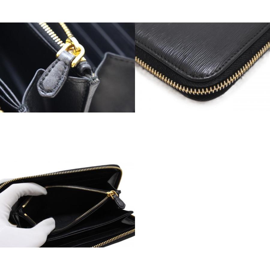 PRADA レザー長財布 ブラック PRADA（プラダ） ラウンド長財布 ブラック ヴィッテロムーブ 長財布
