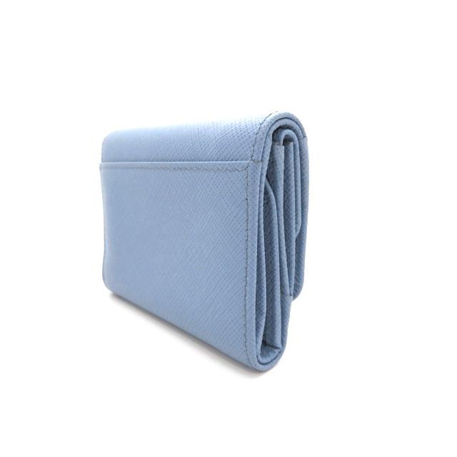 PRADA（プラダ） 三つ折り財布 サフィアーノ ライトブルー【中古