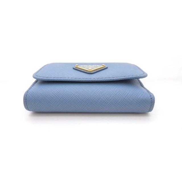 PRADA（プラダ） 三つ折り財布 サフィアーノ ライトブルー【中古