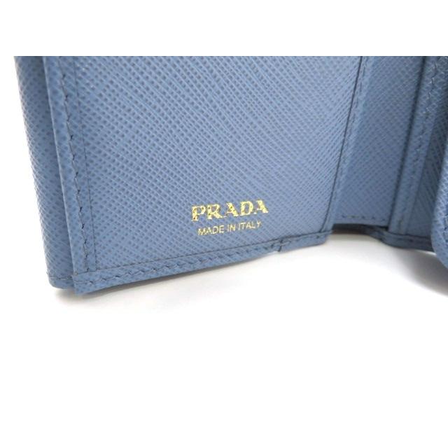 PRADA サフィアーノ 三つ折り財布 ライトブルー PRADA（プラダ） 三つ折り財布 サフィアーノ ライトブルー【中古