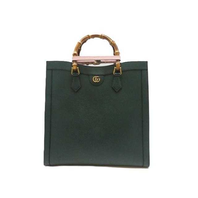 GUCCI（グッチ） ダイアナ バンブー2WAYトートバッグ ラージ グリーン