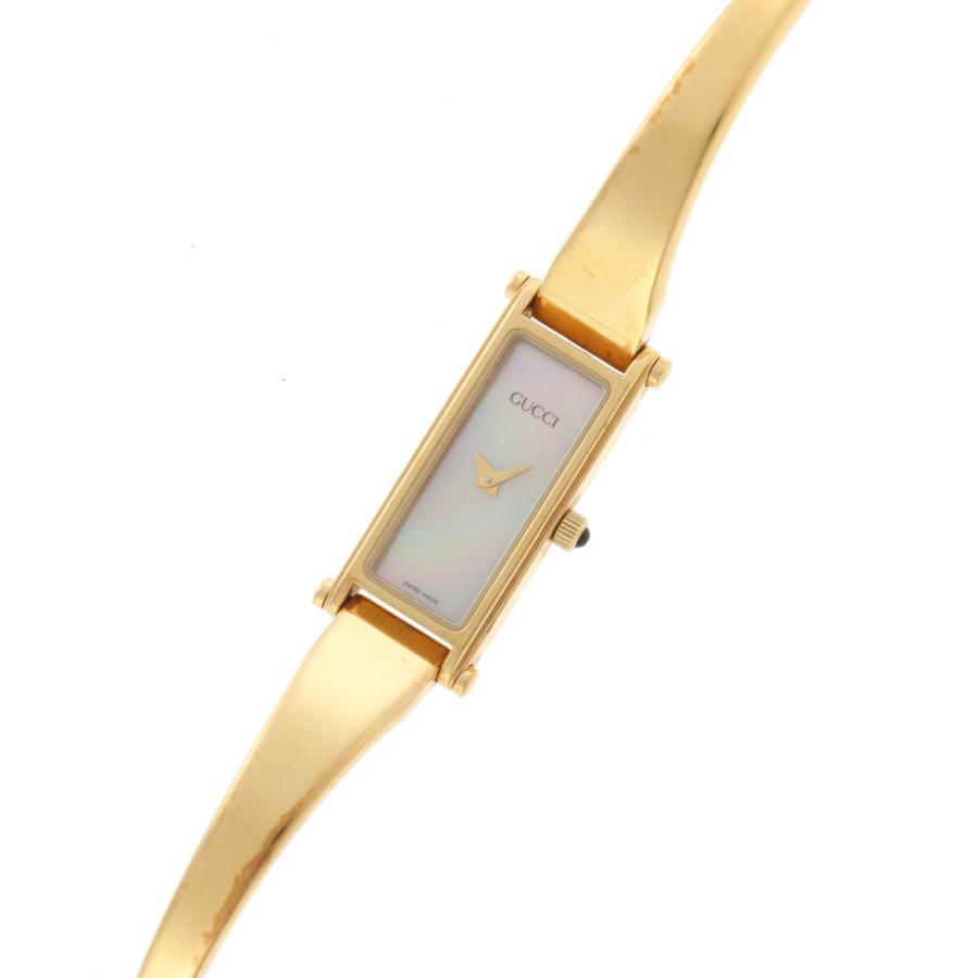 【美品】グッチ 1500 ゴールド シェル文字盤 レディース 不動 GUCCI（グッチ） 1500 1500 腕時計 GP クォーツ シェル文字盤