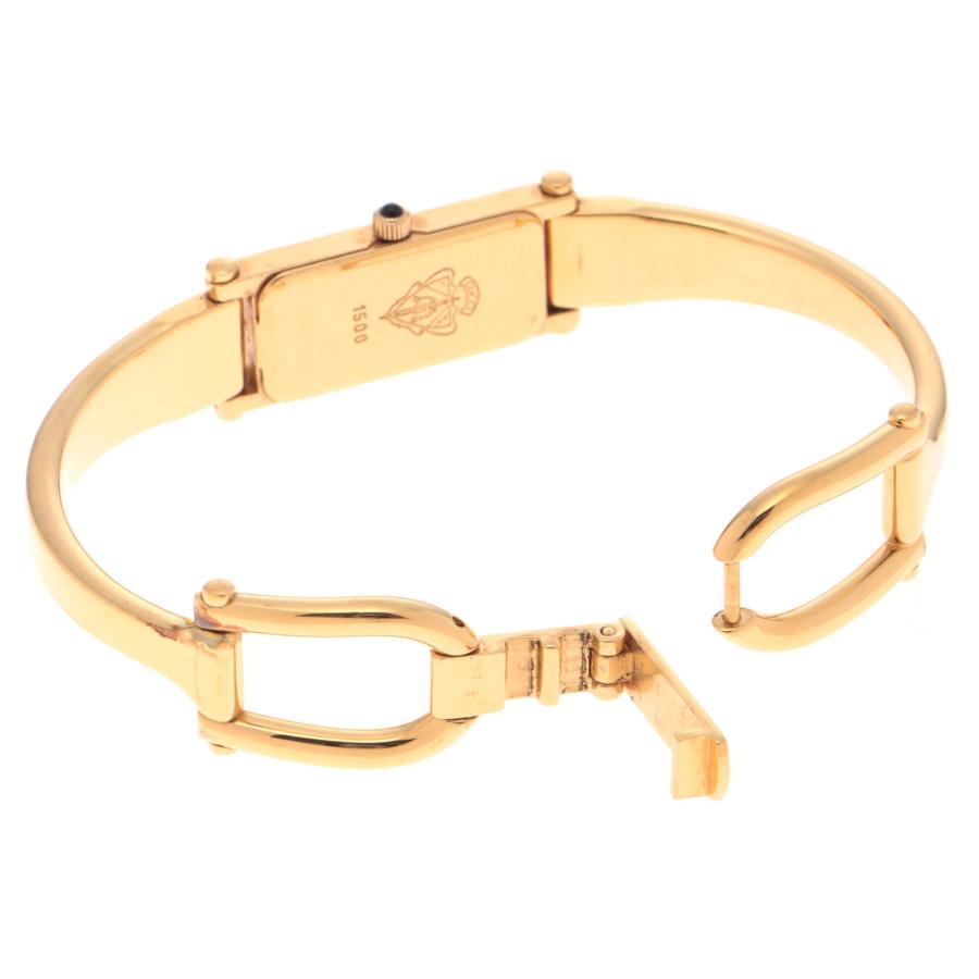 【美品】グッチ 1500 ゴールド シェル文字盤 レディース 不動 GUCCI（グッチ） 1500 1500 腕時計 GP クォーツ シェル文字盤