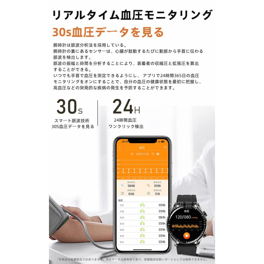 スマートウォッチ 日本製センサー「2024年高性能モデル・Bluetooth5.3 」24時間健康管理 心拍数 睡眠管理 歩数計 音楽・カメラ制御 高精度データ測定｜daikokuyaniigata｜18