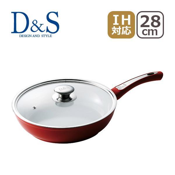 D S デザイン アンド スタイル アルミフォージド フライパン28cm ホワイトレッド Ih対応 ガラス蓋付き Das04 Daily 3 Com 通販 Yahoo ショッピング