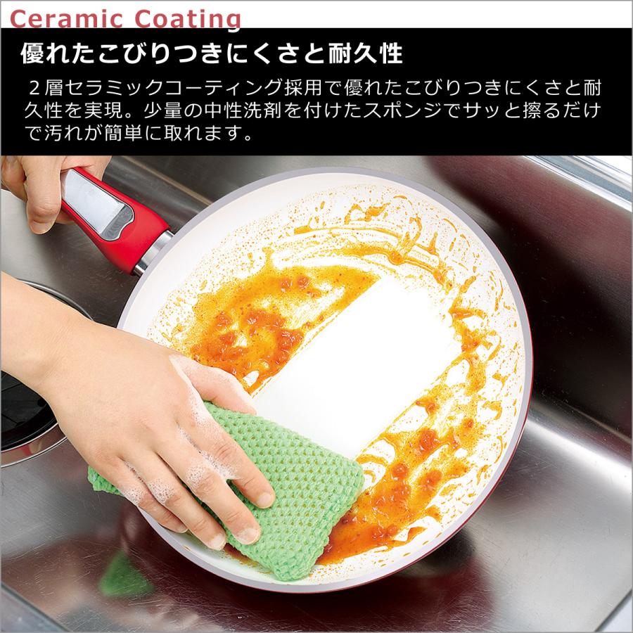 D&S D＆S IH対応 直火（ガス火）対応 シャイニーセラミックフライパン