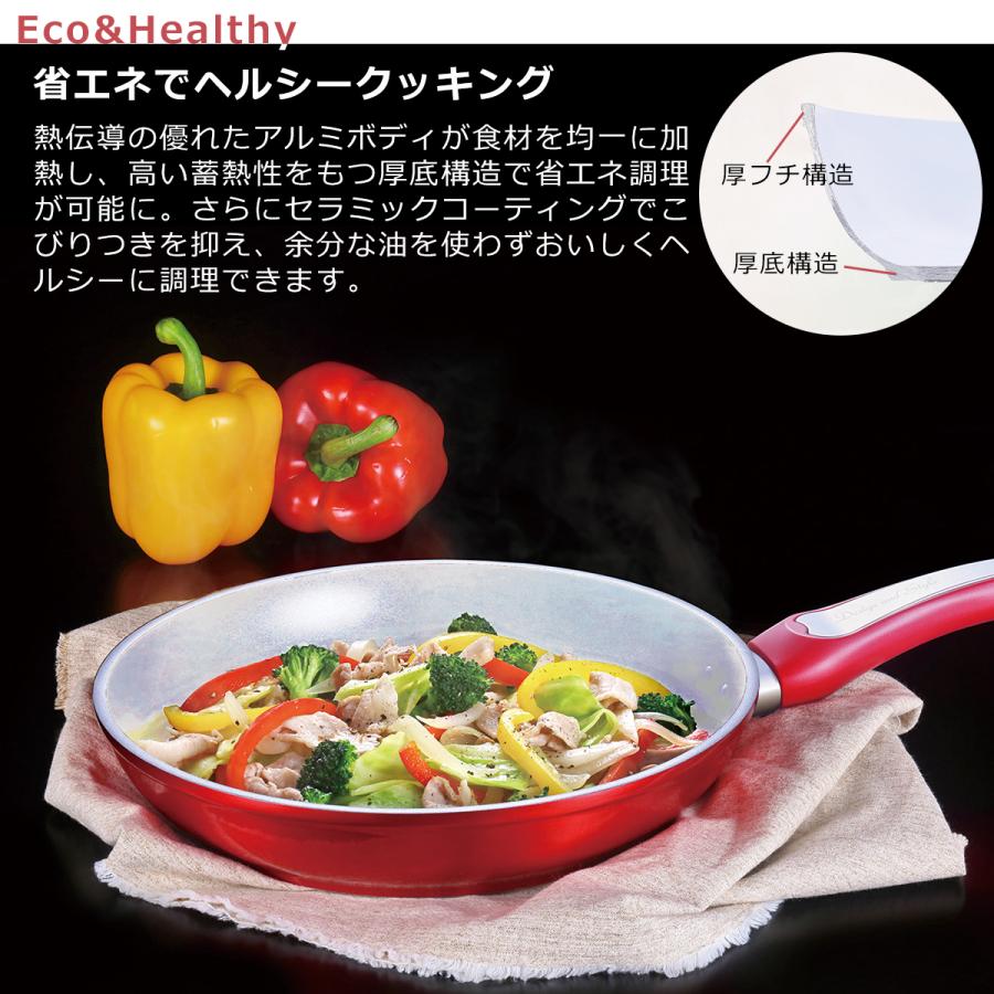 D&S D＆S IH対応 直火（ガス火）対応 シャイニーセラミックフライパン