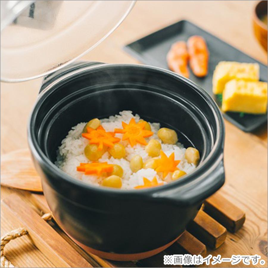 HARIO（ハリオ） フタがガラスのご飯釜1-2合 GNR-150-B-W 炊飯鍋 直火