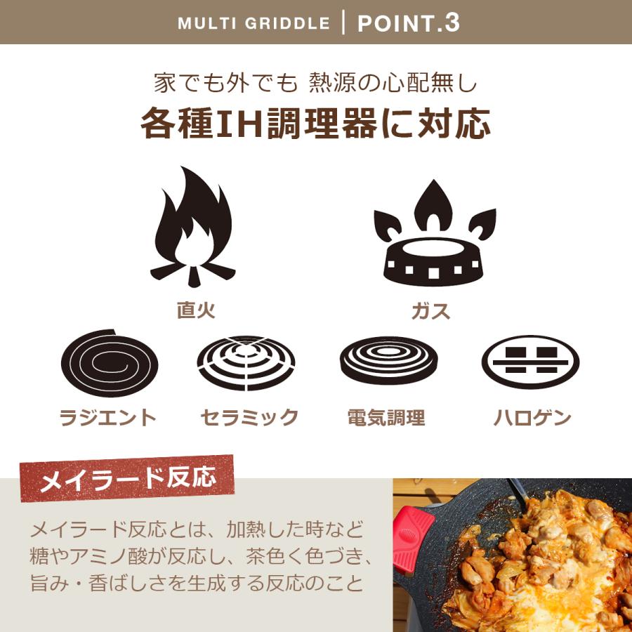 新品未使用　MULTI GRIDDLE 33cm IH対応 JHQ JHQ 鉄板 MULTI GRIDDLE マルチグリドル 33cm IH対応