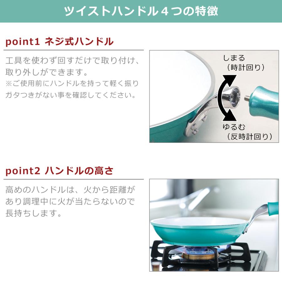 ゴヨーダさま専用セラミックフライパン ツイストハンドル 3サイズ