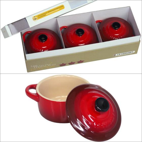 ル・クルーゼ ミニココット 8cm 3個セット （つまみ黒） レッド Le Creuset｜daily-3｜02