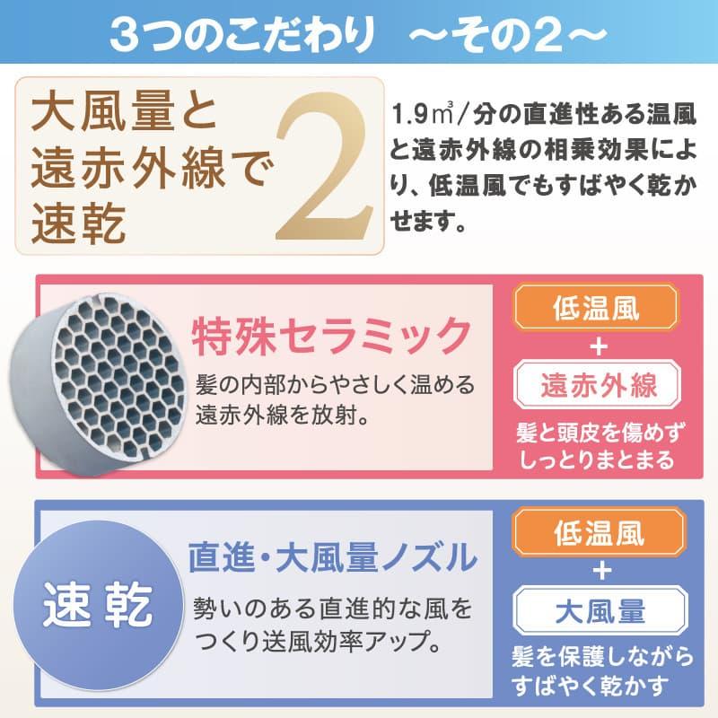 ゼンケン 電磁波低減ヘアケアドライヤー ZD-750P / ZD-750W 電磁波
