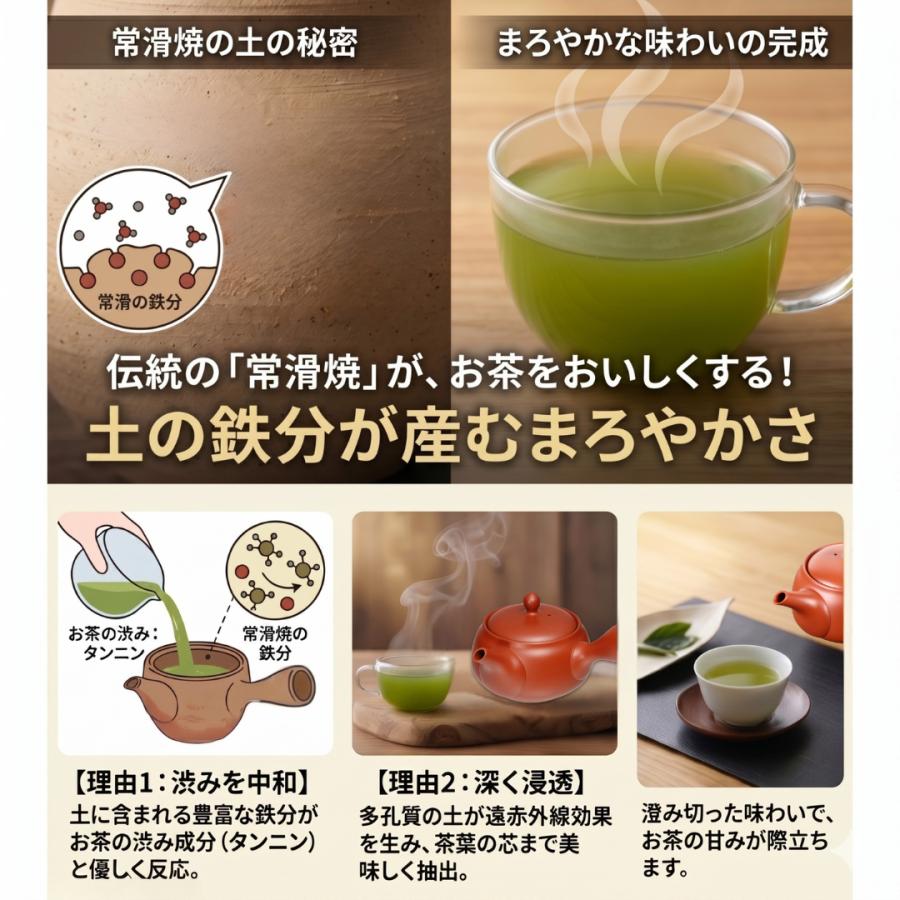 急須 常滑焼 朱泥 洗いやすい 雫急須 かご網 ステンレス 茶こし 300ml