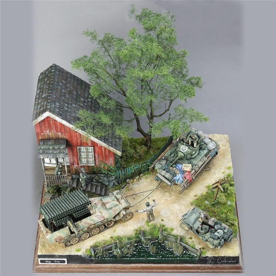 1:35 スケール軍事基地 ジオラマ 模型 DIY プラモデル おもちゃ 家 