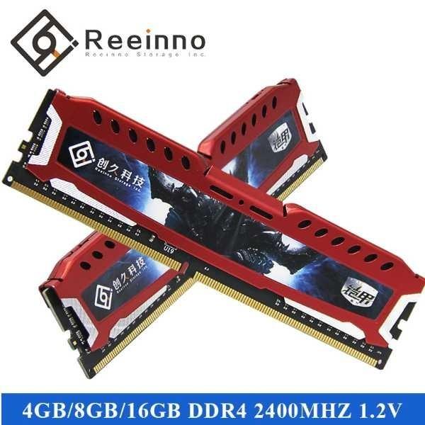 激安な メモリ Reeinno 8GB x2枚 DDR4 2400MHz ヒートシンク 計 16GB 288pin ハイスペック