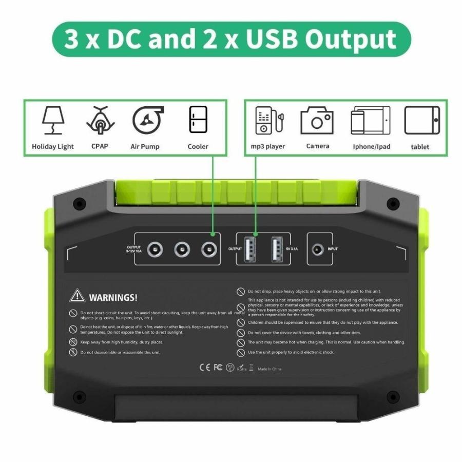 ポータブル発電機 緊急バックアップインバータステーション 110 V / 220 VデュアルACコンセント 2 USB 3 DCポート屋外電源の画像