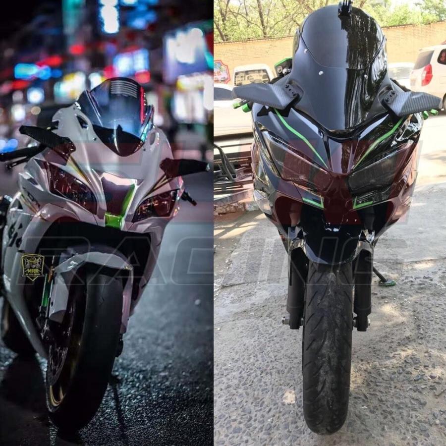 カワサキ ニンジャ ZX-6R ZX-10R ZX-14R フロントカウル フェアリング 空気抵抗 カーボン調 汎用 CBR YZF GSX｜daily-factory｜05