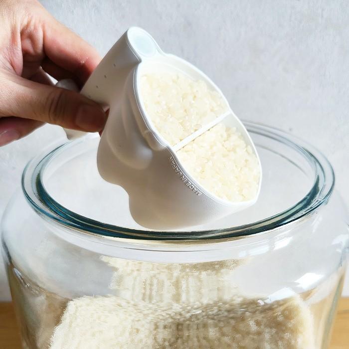 米びつ & 計量カップ セット おしゃれ 5kg ガラス アンティーク