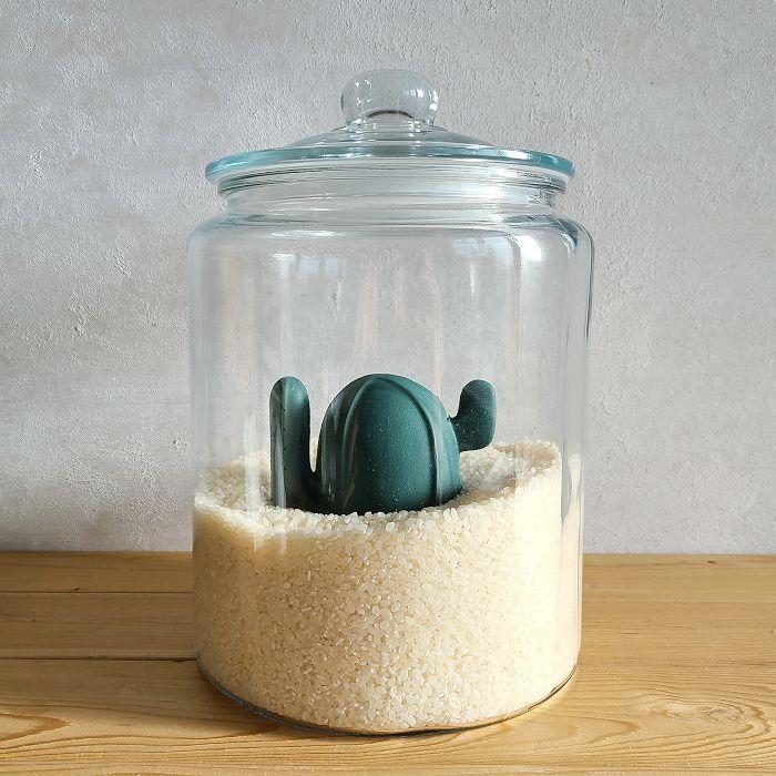 米びつ & 計量カップ セット おしゃれ 5kg ガラス アンティーク