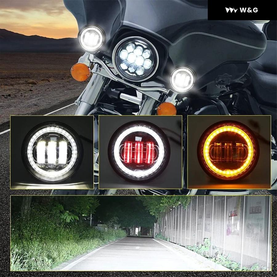 並行輸入品 4.5インチ オートバイ バイク LED フォグランプ パッシング