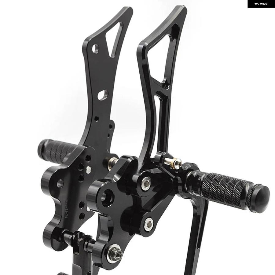 並行輸入品ヤマハ FZ1 FZS1000 フェザー FZ8 2001 - 05 CNC調整可能 オートバイ リアセット フットペグ ペダル フットレスト_3