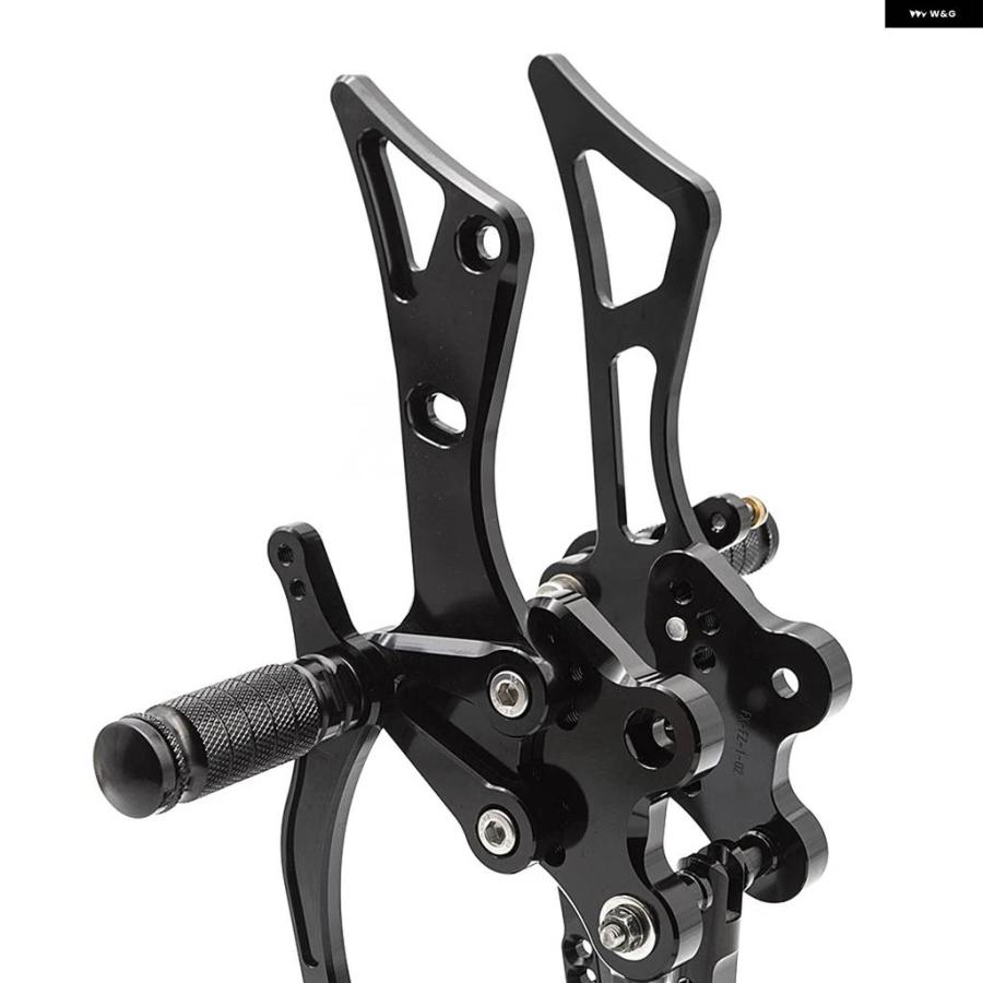並行輸入品ヤマハ FZ1 FZS1000 フェザー FZ8 2001 - 05 CNC調整可能 オートバイ リアセット フットペグ ペダル フットレスト_4