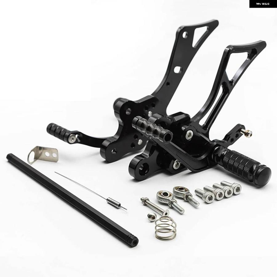 並行輸入品ヤマハ FZ1 FZS1000 フェザー FZ8 2001 - 05 CNC調整可能 オートバイ リアセット フットペグ ペダル フットレスト_7
