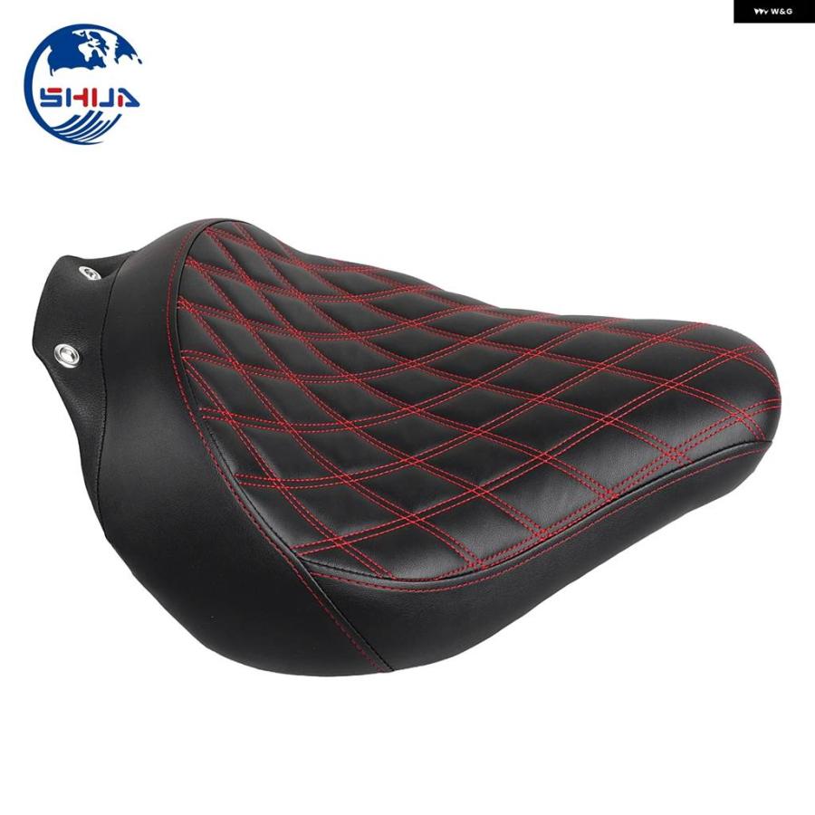 並行輸入品ブラック合成皮革ドライバーフロントソロシート クッション ハーレー ファットボーイ ピースオフィス SE FLSTF 2008 - 11の画像